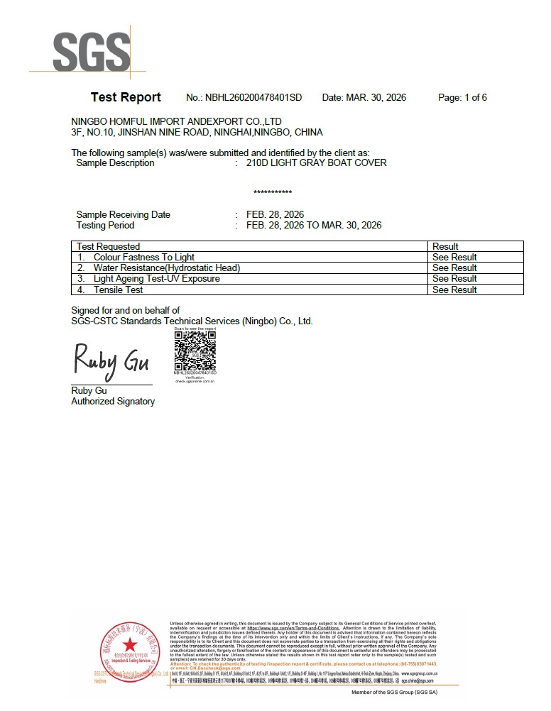 07 SGS Boat Cover Fabric Test Report